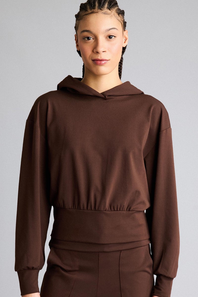 DeFacto Brown Woman Sports Hoodie Casual - Image 1